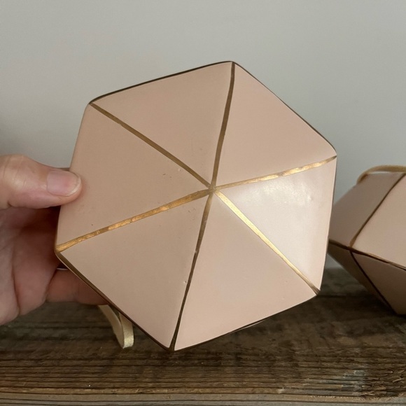 Hanging ceramic planter pot geometric design - Picture 3 of 5